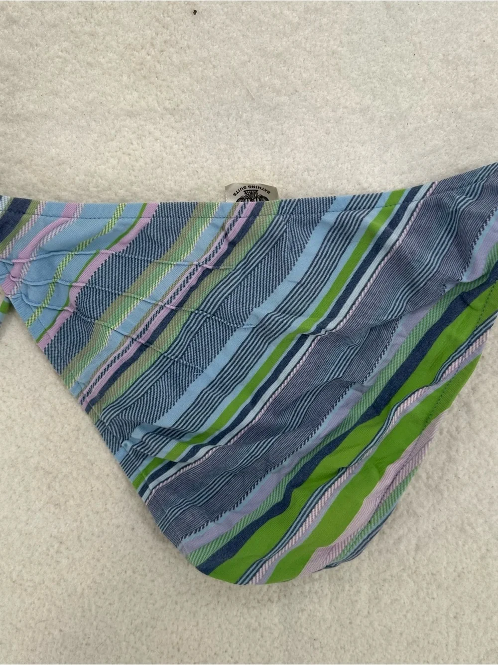 Surf Striped Y2K Lucky Brand Halter Blue and Green Bikini Set - Picture 8 of 13